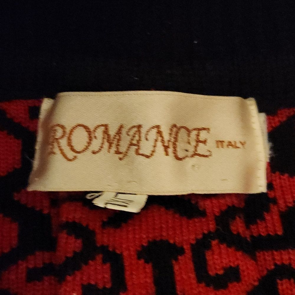 Romance Italy Red and Black Patterned Cardigan XL - Picture 8 of 10